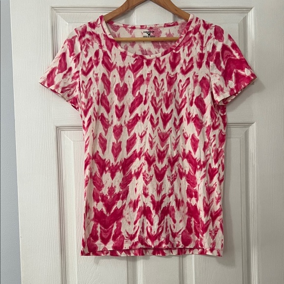 Jones New York Tops - Jones New York Pink and White Patterned Short Sleeve Tee